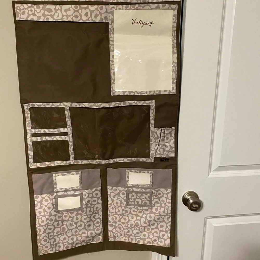 Thirtyone Bags Hanging Office Organizer with Plaid Design